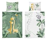 DP Baby Bettwäsche Set 2tlg. 50% Viskose / 50% Baumwolle Größe: 100x135 cm, 40x60 cm, Dschungel Grün