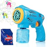 Blubbel Seifenblasenpistole, 2-in 1 Seifenblasenmaschine, 150ml Großer Tank Seifenblasenflüssigkeit, Automatische Seifenblasen Pistole, Luftblasen Bazooka Bubble Gun, Geschenke für Kinder, Hochzeit