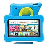7”Kinder Tablet,2GB RAM 32GB ROM,AWOW Funtab 701 Tablet Kinder Kindersicher KIDOZ APP& Google Play Vorinstalliert, WiFi&Blutooth,Android 10 Tablet für Kinder mit Touchstift, kindgerechter Hülle Blau