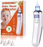 Baby Nasensauger, Nasal Aspirator, USB Aufladen Nasenschleimentferner Sicherer und Schneller Sowie Hygienischer, LCD Bildschirm, 5 Saugstufen mit 4 Größen Silikon Tipps Tragbar Nasensauger