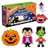 La Manuli Bügelperlen Set Halloween 6000 Perlen, 13 Farben (Neon, Glitzer und Leuchtend im Dunkeln) mit Platte Zubehör Muster, Steckperlen mit jeder Marke Kompatibel, Basteln Box