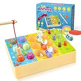 WEARXI 3 in 1 Motorikspielzeug, Montessori Spielzeug ab 1,2,3,4,5,6 Jahre Magnetische Angelspiel, Spiele ab 2 Jahre, kinderspielzeug ab 1 Jahr, Kleine Geschenke für Kinder Mädchen Junge