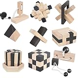 B&Julian ® 3D IQ Holzpuzzle 9 Mini Puzzle Set aus Holz Knobelspiele Geduldspiel Rätselspiel Geschicklichkeitsspiel für Kinder Erwachsene Ideen Adventskalender Mitgebsel