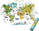 Große Kinder pädagogisch Tier / berühmte Gebäude Weltkarte Schälen & Kleben Wandtattoos Wandaufkleber & Wandsticker Aufkleber Heim Dekoration Kunst für Kinderzimmer Spielzimmer