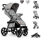 LIONELO Annet Buggy bis 22 kg mit Liegefunktion, Kinderwagen klein zusammenklappbar mit Zubehör, Eva-Schaum-Räder, Moskitonetz, Fußdecke Getränkehalter, Korb