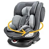 Osann Eno360 Kindersitz Gruppe 0+/1/2/3 (0-36 Kg) drehbar, Reboarder mit Isofix - Dark Grey Melange