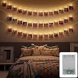 CozyHome LED Fotoclips Lichterkette Batterie – 30 LED 5 Meter mit Timer | Klammern warm-weiß | Fotoleine für Polaroid Foto | Deko Kette zum Aufhängen von Fotos | Lichterketten batteriebetrieben