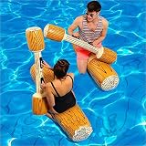 LONEEDY 2 Stück gesetzte aufblasbare Schwimm Reihe Spielwaren, Erwachsene Kinder-Pool-Party Wassersportspiele Lügen Flöße Float Spielzeug (Gelb)