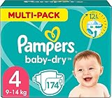 Pampers Windeln Baby Dry Gr.4 Maxi 7-18kg Monatsbox, 174 Stück