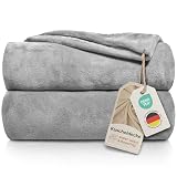 Gräfenstayn® Kuscheldecke flauschig & super weich - hochwertige Fleecedecke auch als Wohndecke, Tagesdecke, Sofadecke & Wohnzimmer geeignet - Überwurf Decke Sofa & Couch (Grau, 200x150 cm)