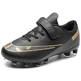ASOCO DREAM Fußballschuhe Kinder Jungen Mädchen Low-top Stollen Spikes Cleats Outdoor Athletics Trainingsschuhe Sportliche Fussballschuhe,Schwarz,35 EU