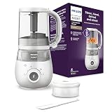 Philips Avent 4-in-1-Babynahrungszubereiter, Dampfgarer, Dampfgaren, Mixen, Auftauen & Aufwärmen, 1000ml Kapazität, inklusive Rezeptbuch (mit App) & Aufbewahrungsbehälter, weiß (Modell SCF883/01)