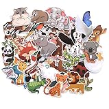 Mistree Aufkleber Kinder Tiere, Tier Sticker, Aufkleber Für Kinder, Wasserfest, Lustige Tiermuster, Lernende Tiere Im Spiel, Aufkleber Kinder Set Mit Aufbewahrungsbox 50 Stück