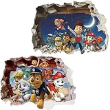 Kibi Paw Patrol Wandtattoo Schlafzimmer Jungen Mädchen Große Kinder Paw Patrol Wandtattoo für Kinderzimmer Paw Patrol Wandaufkleber/Wandsticker Paw Patrol Mädchen