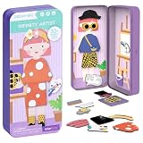 mierEdu Magnetspiel Box Künstlerin – Magnetische Bausteine & Magnetspiel für Kinder ab 3 Jahre, Lernspiel & Reisespiel – Fördert Motorik & Kreativität, Spielzeug für unterwegs