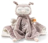 Steiff Ollie Eule Schmusetuch - 26 cm - Kuscheltier für Babys - Soft Cuddly Friends - weich & waschbar - rosebraun/creme (241857)