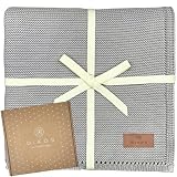 DIKOS® Babydecke grau aus *100%* GOTS Bio Baumwolle für Winter atmungsaktiv Neugeborenen Baby Decke für Mädchen/Junge | Strickdecke Kuscheldecke Baumwolldecke | Erstausstattung Geschenk zur Geburt