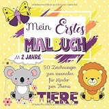 Mein Erstes Malbuch: Ausmalbuch Kinder ab 2 jahre | Kritzel-malbuch Band 1 - Tiere : 50 Hübsche Zeichnungen zum Ausmalen für Ihr Kind | Geschenk mädchen / jungen im Urlaub oder auf Reisen
