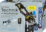 KOSMOS 620851 Der große Technik-Workshop, 22 mechanische Modelle Bauen, testen, Spielen, u.a. U-Boot, Stoßdämpfer, Roboter-Arm, Experimentierkasten für Kinder, ab 10-14 Jahre, Mint