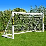 FORZA 2,4m x 1,8m Fußballtor | Auf die Plätze, fertig, Tor! | Allwetter-Fußballtore aus uPVC – Zielfolie, Fußball und Tragetasche optional (Nur Fußballtor)