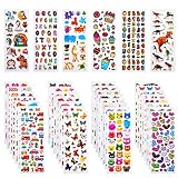 Habett 3D Aufkleber für Kinder & Kleinkinder, 920+ Geschwollen Stickers, Niedliche Verschiedene Set Buchstab en, Tier, Obst, Zahlen, Schmetterlinge, Einhorn, Dinosaurier und vieles mehr (36 Bogen)
