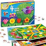 Ravensburger Kinderspiele 21417 - 4 erste Spiele - Spielesammlung für die Kleinen - Spiele für Kinder ab 3 Jahren, Brettspiele für 2-6 Spieler - Farbwürfel