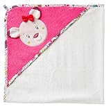 Fehn 076851 Kapuzenbadetuch Sweetheart – Bade-Poncho aus Baumwolle mit niedlichem Rehkitz für Babys und Kleinkinder ab 0+ Monaten – Maße: 80 x 80 cm