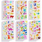 OWill 3D Sticker Set Aufkleber für Kinder & Kleinkinder,40 Verschiedene Blätter über 1000+ 3D Puffy Stickers für Belohnung Geschenke Scrapbooking,inkl Tiere,Liebe,Sterne,Dinosaurier Autos usw
