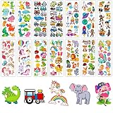 Habett 3D Aufkleber für Kinder & Kleinkinder, Geschwollen Stickers Niedliche Verschiedene Set für Jungen Mädchen Lehrer,Tier, Auto, Schmetterlinge, Einhorn, Dinosaurier und vieles mehr (24 Bogen)