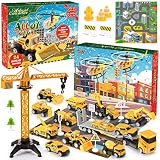 EUCOCO Adventskalender Auto Kinder 2025, Spielzeug ab 1 2 3 4 5 6 Jahre Junge Weihnachtskalender Kinder 2-6 Jahre Geschenk Junge 1-6 Jahre Baustelle Spielzeug ab 1-6 Kleine Geschenke für Jungen