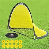 PodiuMax Pop Up 2er Set Fußballtor, 1.8m Breit mit Bodenanker, reflektierenden Kanten und 10 x Hütchen, Tragbar und Leicht Aufzustellen