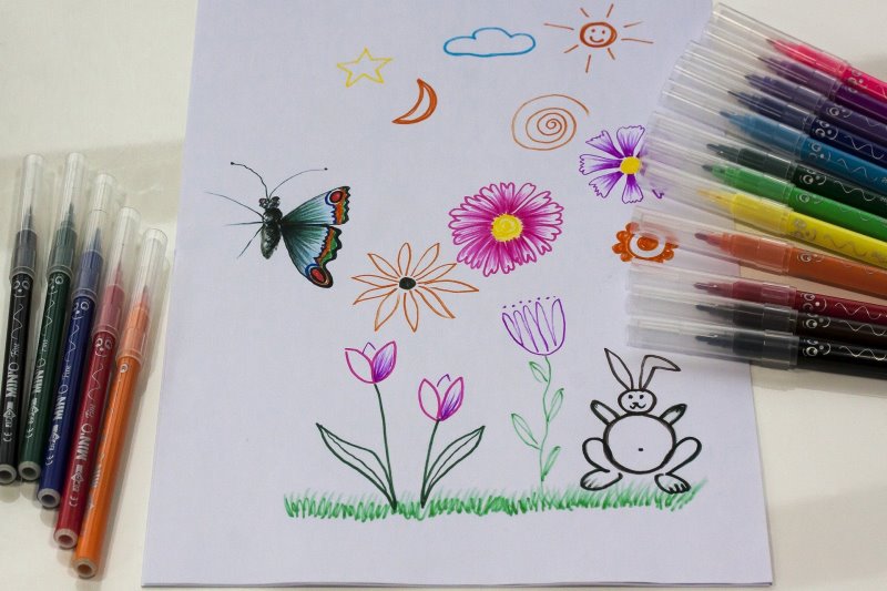 Filzstifte Verwendungszweck Ein Bild, welches mit Filzstifte gemalt wurde.