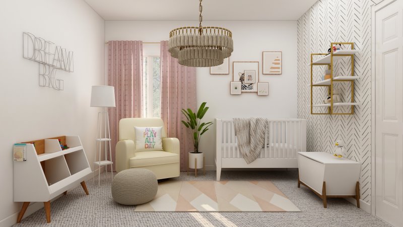Ein modernes Mädchen-Babyzimmer Viele Hersteller von Baby- und Kindermöbeln bieten auch ganze Sets an