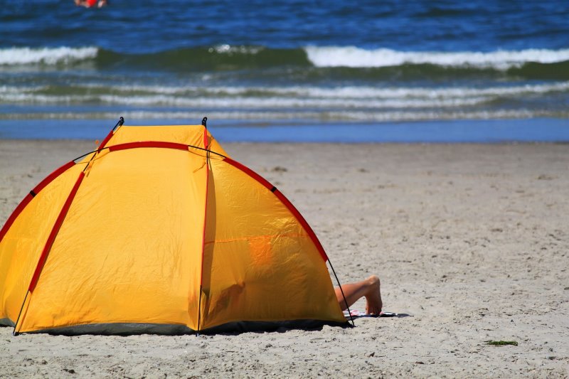 Strandmuschel in der Sonne Strandmuschel für den Sommer