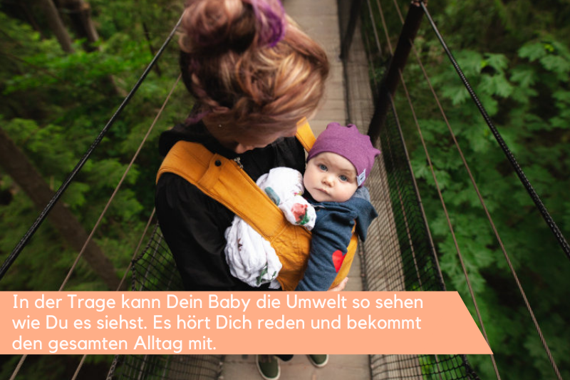 Babytragen Kaufratgeber, Vergleich und Test Muter trägt Baby in der Babytrage